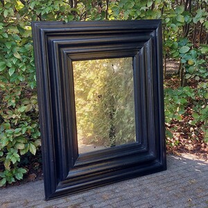 1700 A Large 19th Century Oak Ebonised Mirror The Moulding Are From A Ealier Date
