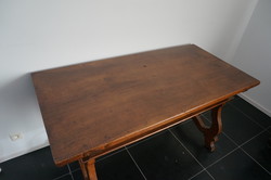 Spanish Walnut Table With 3 Drawers 17th century style in walnut, Spain made in the 19th century