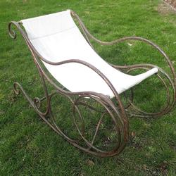French Garden Rocking Chair 1920 in iron, France