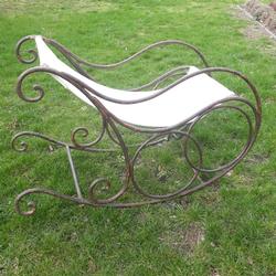 French Garden Rocking Chair 1920 in iron, France