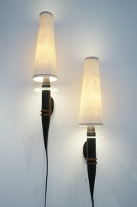 1950 Pair Of Unique French Walllights