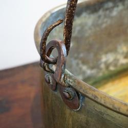 Rare Oblong Bucket 19th century in Brass, Flemish 19th
