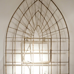 Exelent Gothic Windowframe neo gothic in iron, Belgium 1860-1870