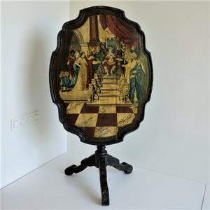 late 18th century Dutch Painted Tilttop Table