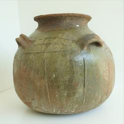 French Dordogne Terracotta Glazed Storage Jar primitive in terracotta, French early 19th century
