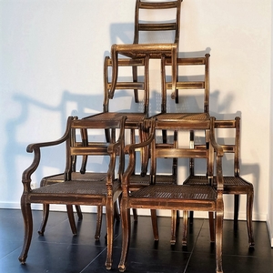 regency Set Of 8 Regency Simulated Rosewood Chairs